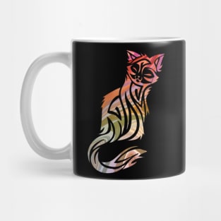 Ornate Abstract Cat Colorful Illustration Mug